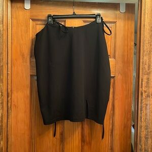 Black tank top blouse with tie straps